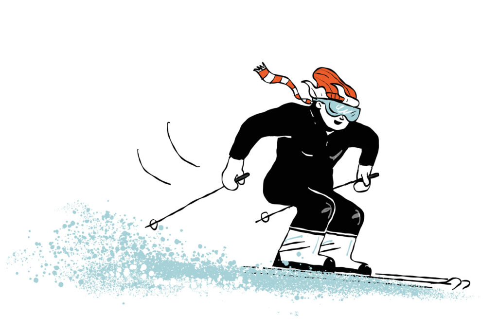 Illustration ski hors piste