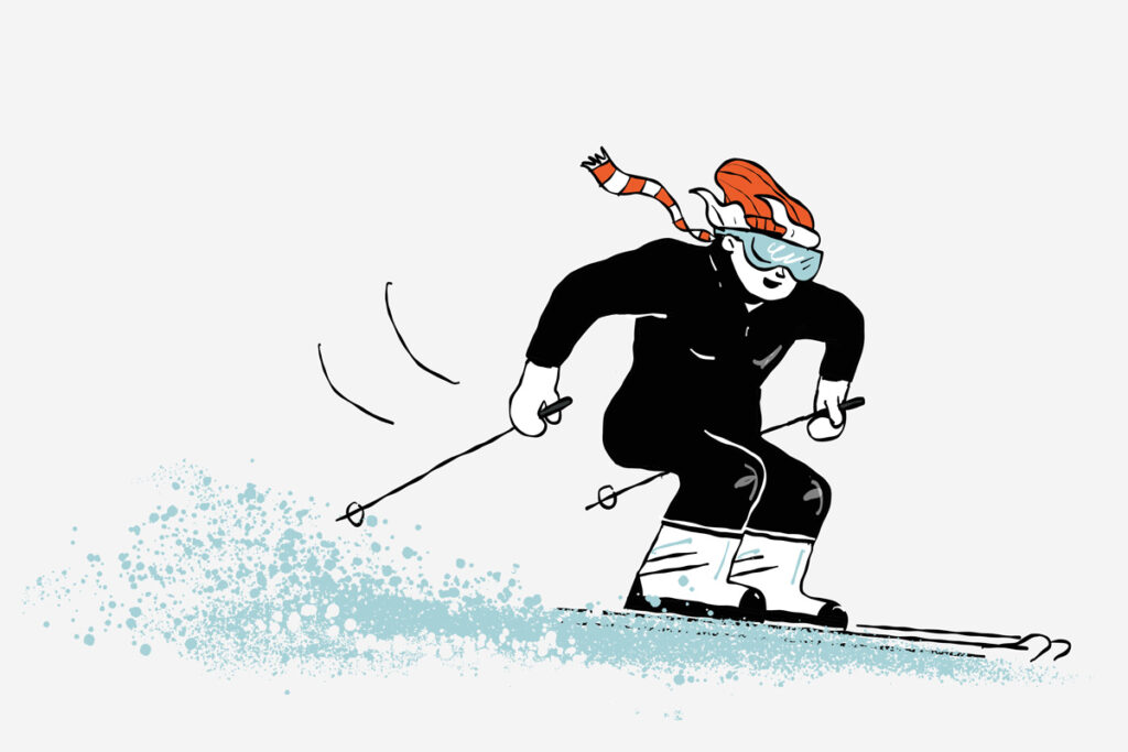 Illustration ski hors piste